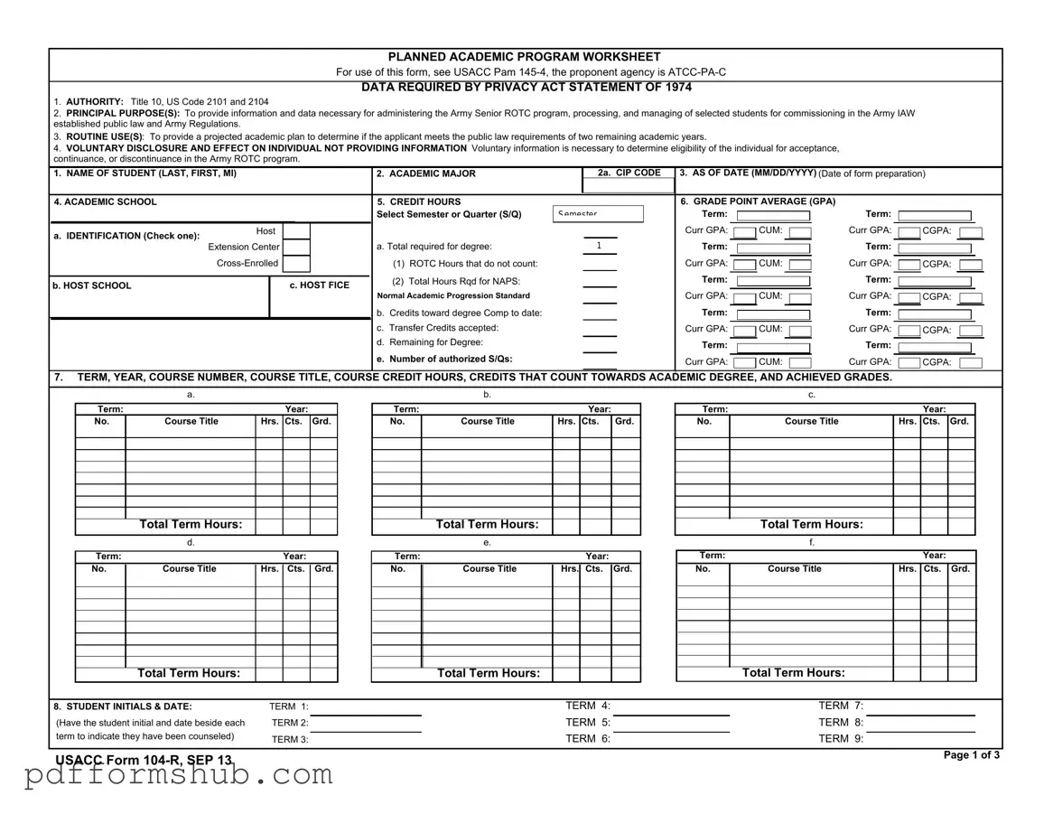 Fill in Your 104 R Form