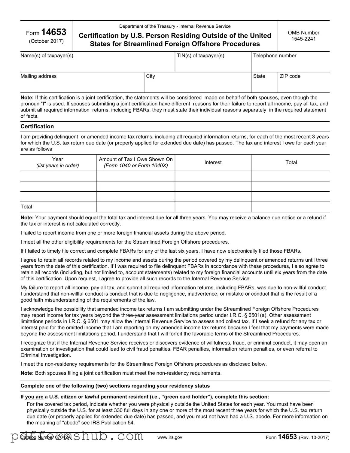 Fill in Your 14653 Form