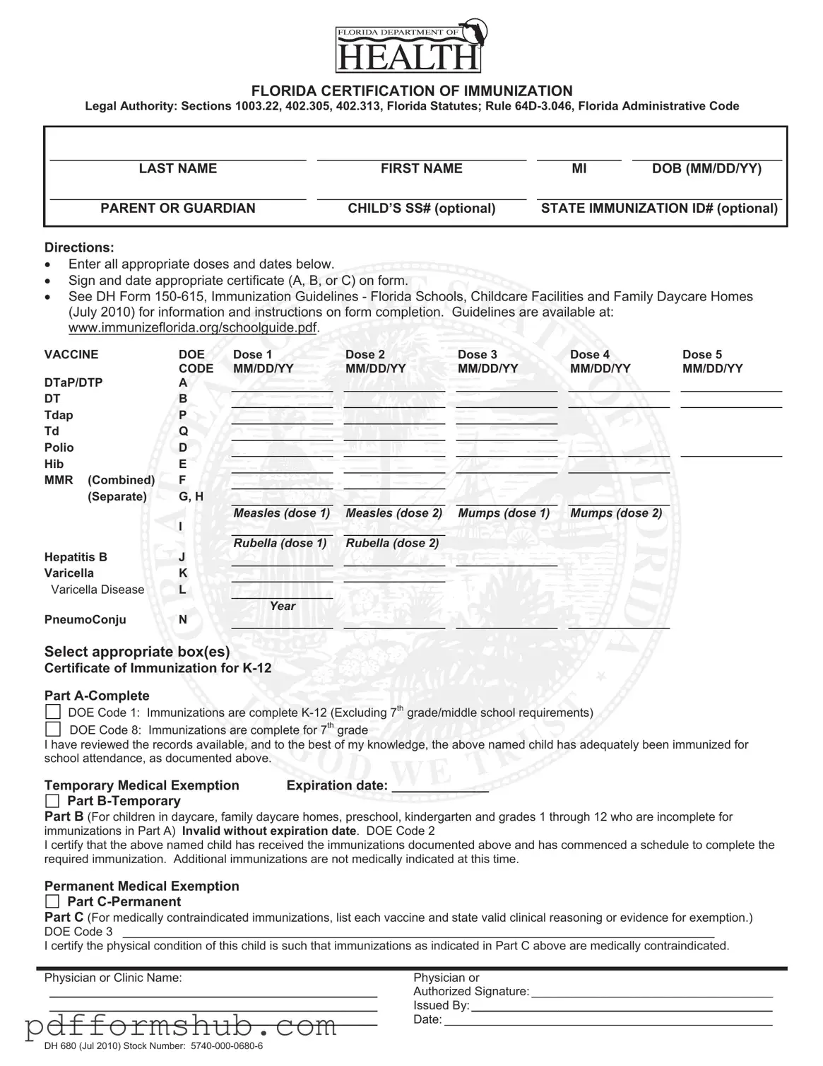 Fill in Your 680 Form