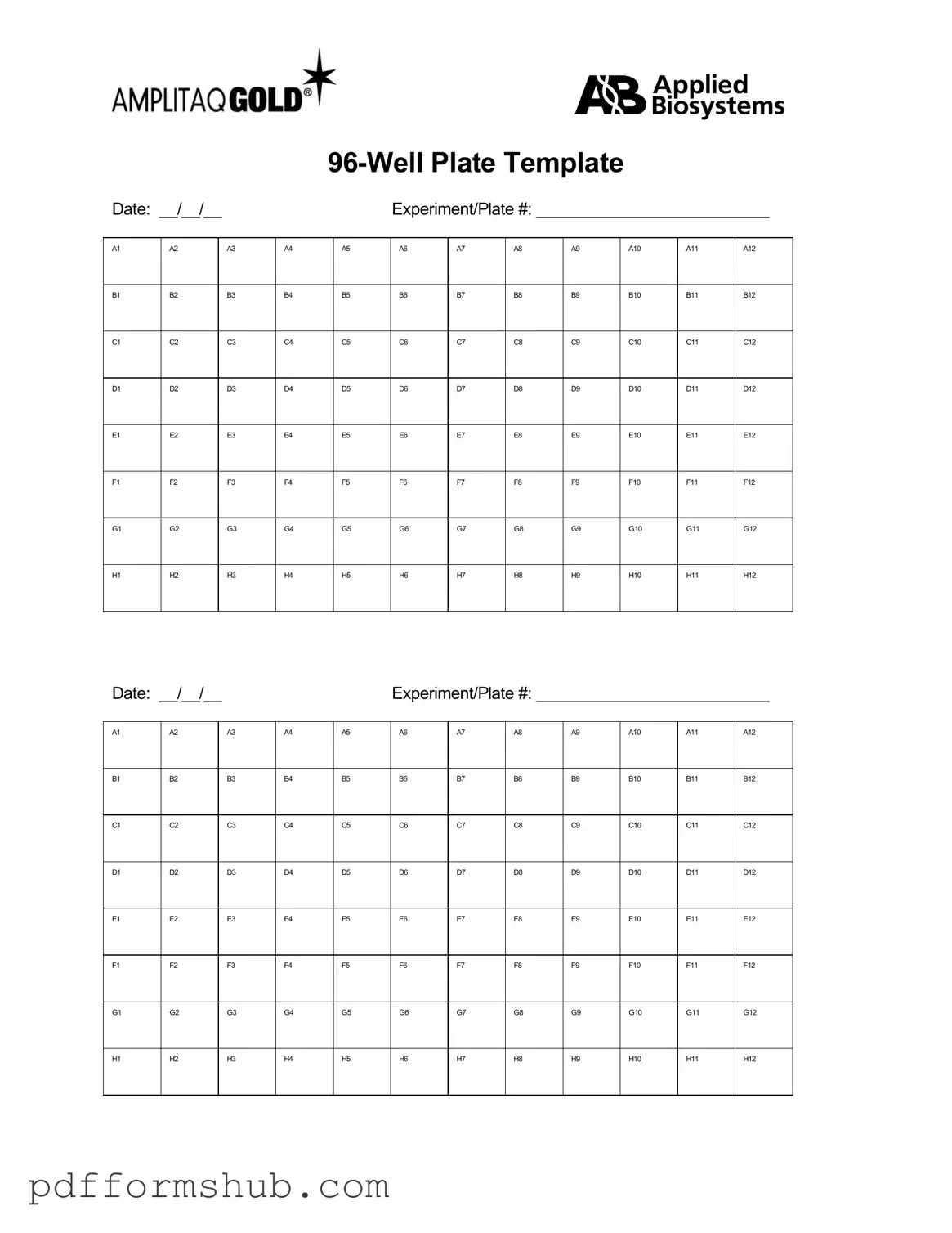 Fill in Your 96 Well Form