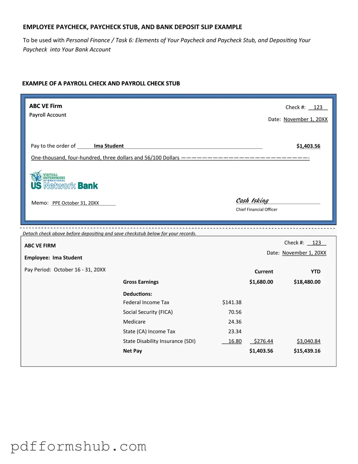 Fill in Your Payroll Check Form