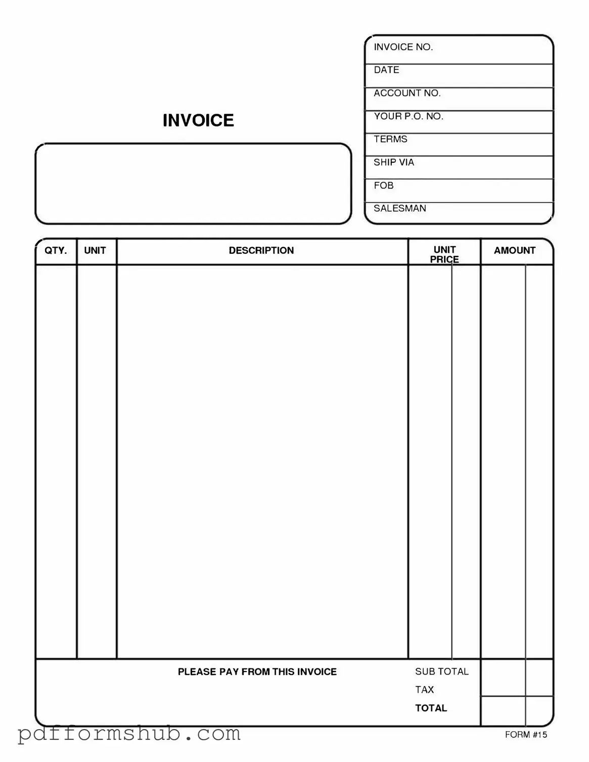 Fill in Your Free And Invoice Pdf Form