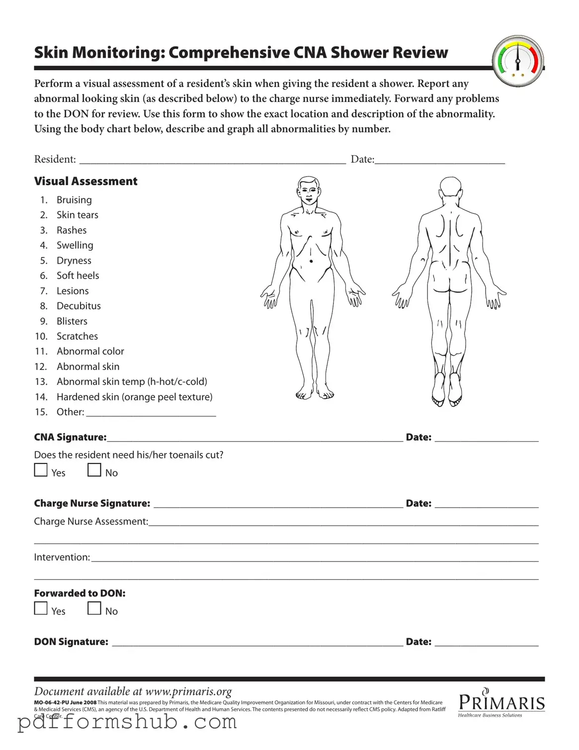 Fill in Your Cna Shower Sheets Form