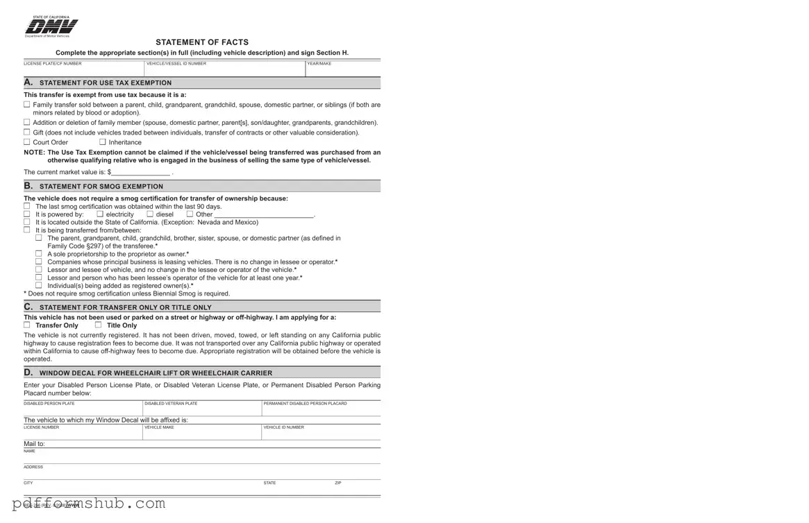 Fill in Your Dmv Reg 256 Form