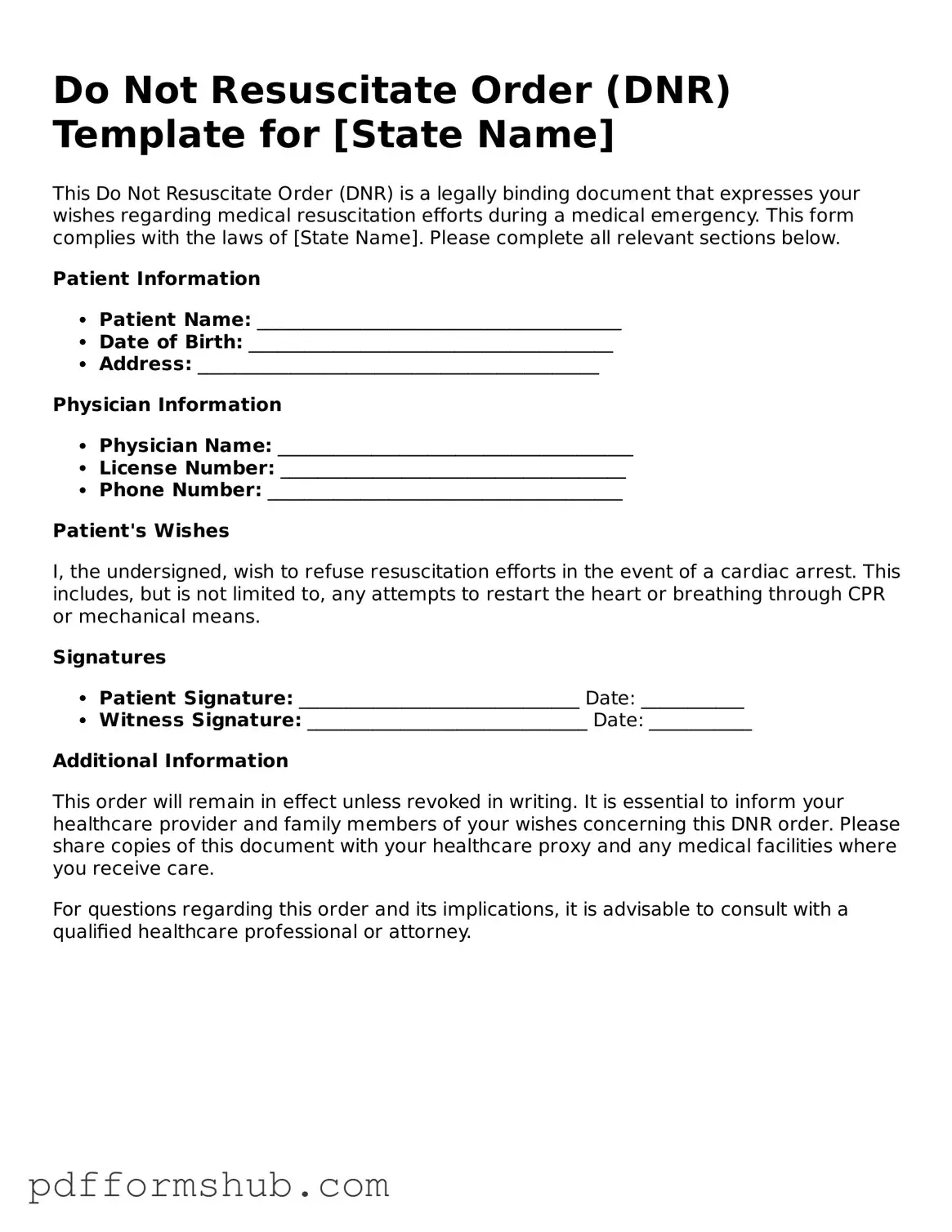 Valid Do Not Resuscitate Order Form