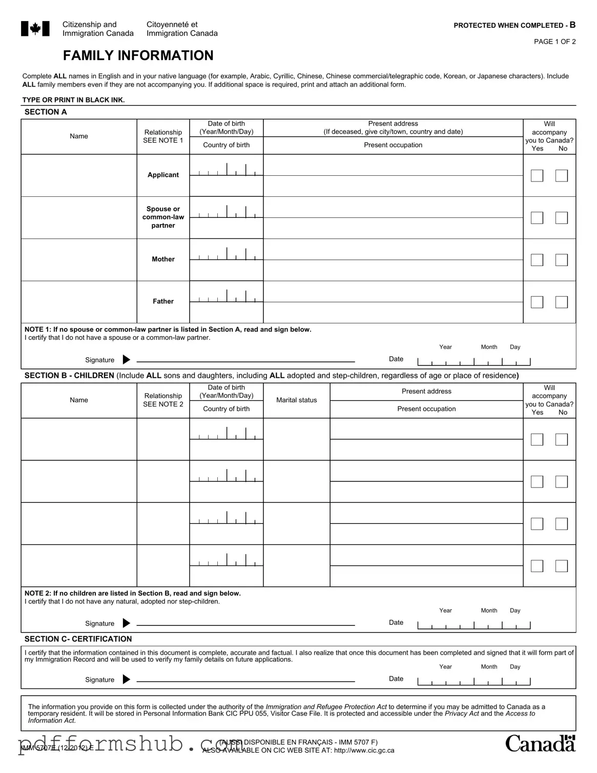 Fill in Your Imm5707 Form