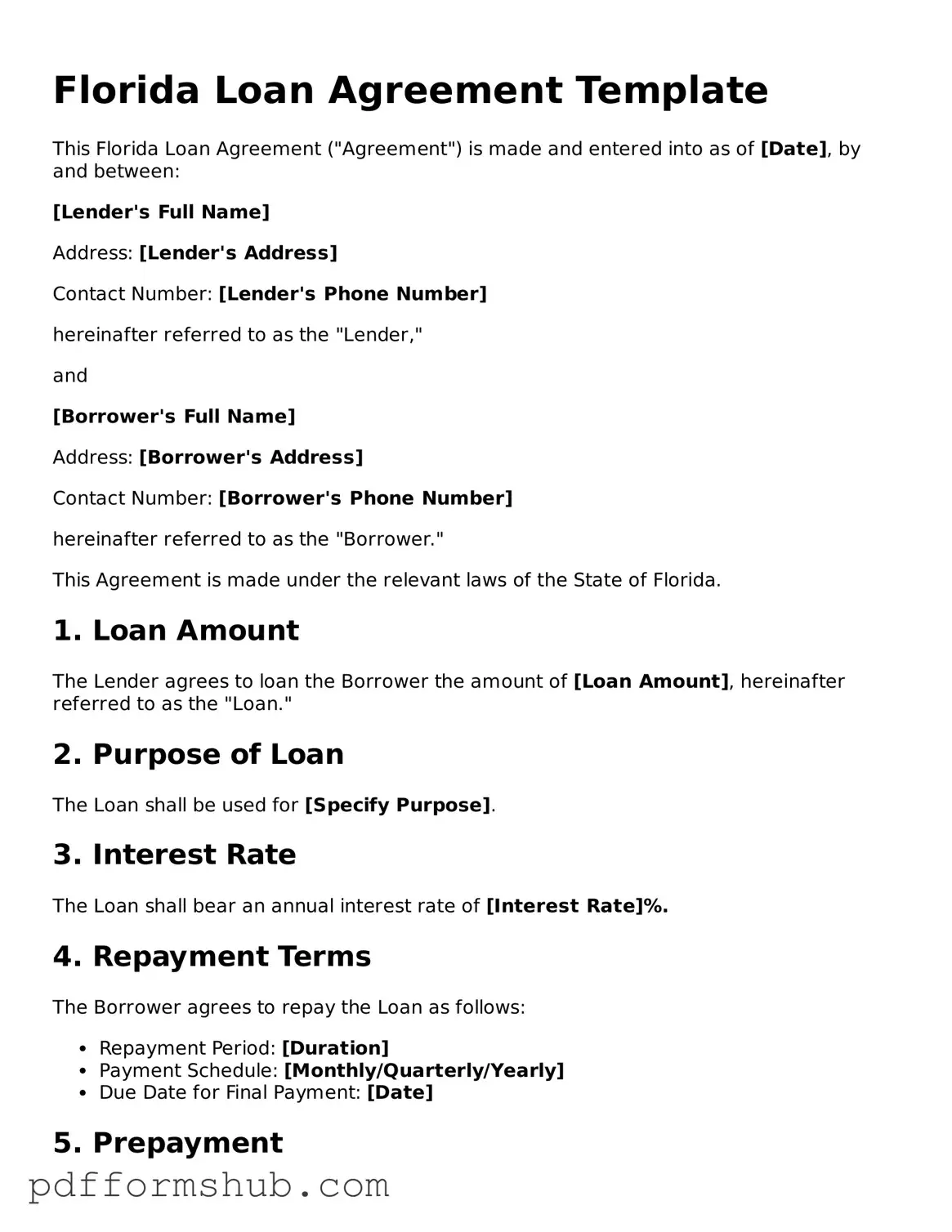 Attorney-Verified Loan Agreement Form for Florida State