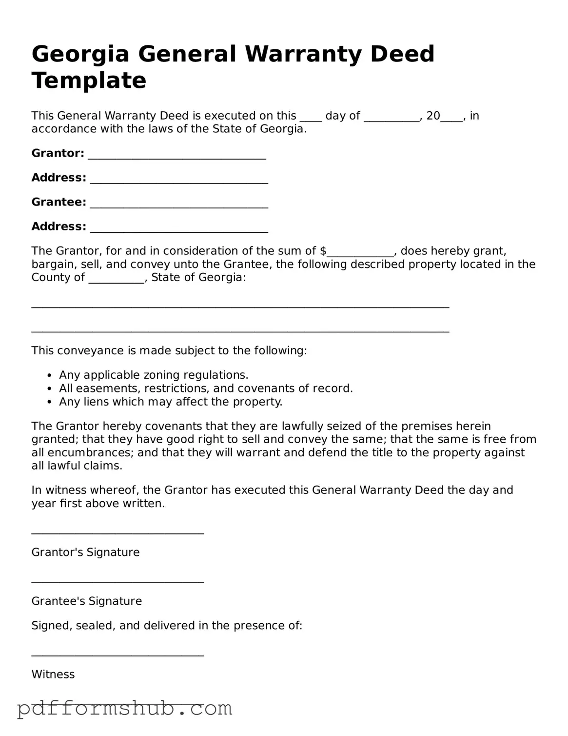 Attorney-Verified Deed Form for Georgia State