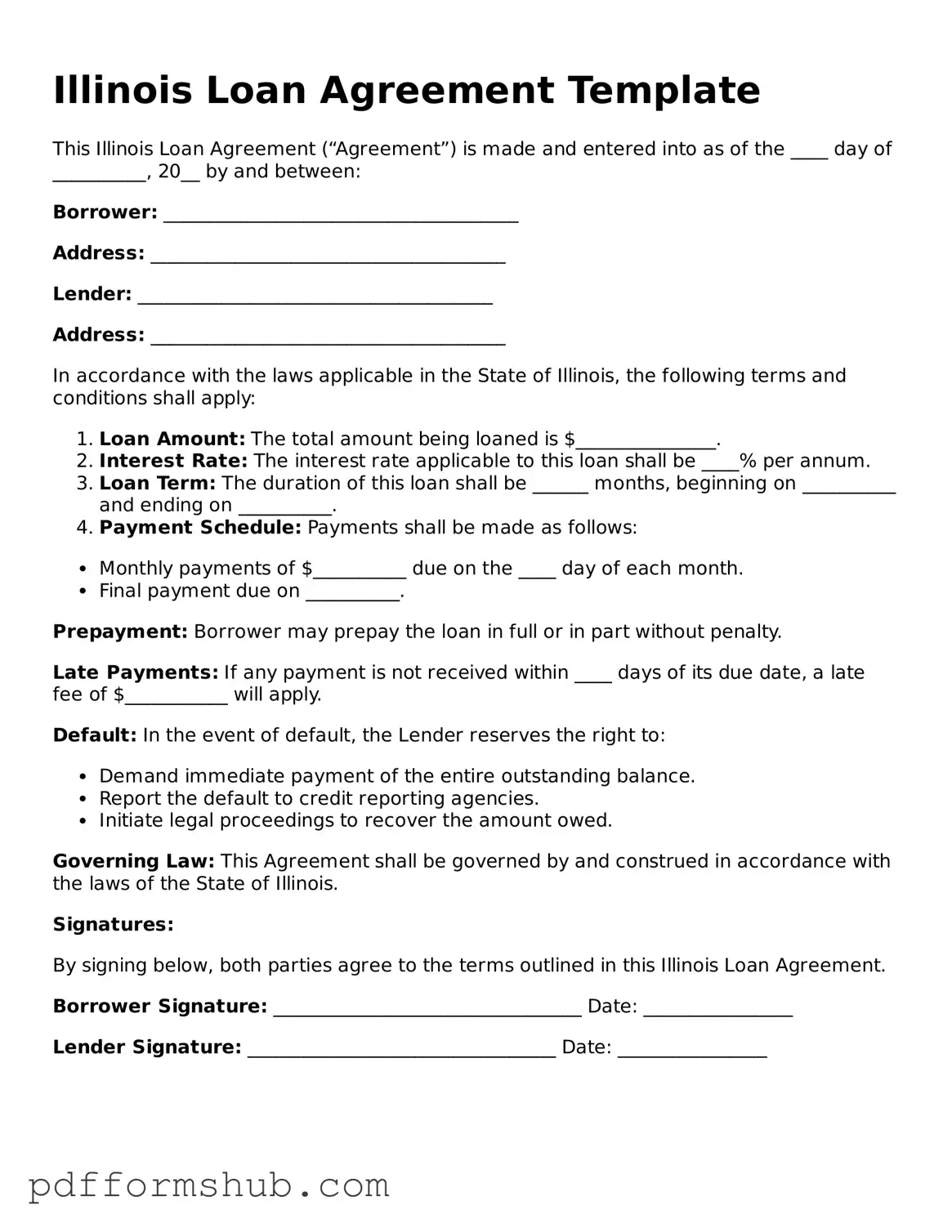 Attorney-Verified Loan Agreement Form for Illinois State