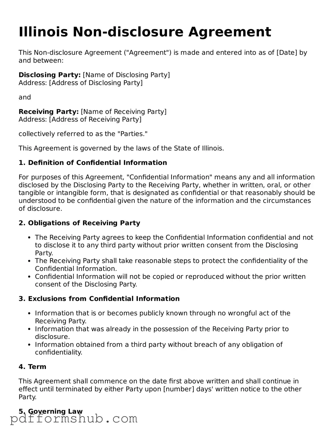 Attorney-Verified Non-disclosure Agreement Form for Illinois State