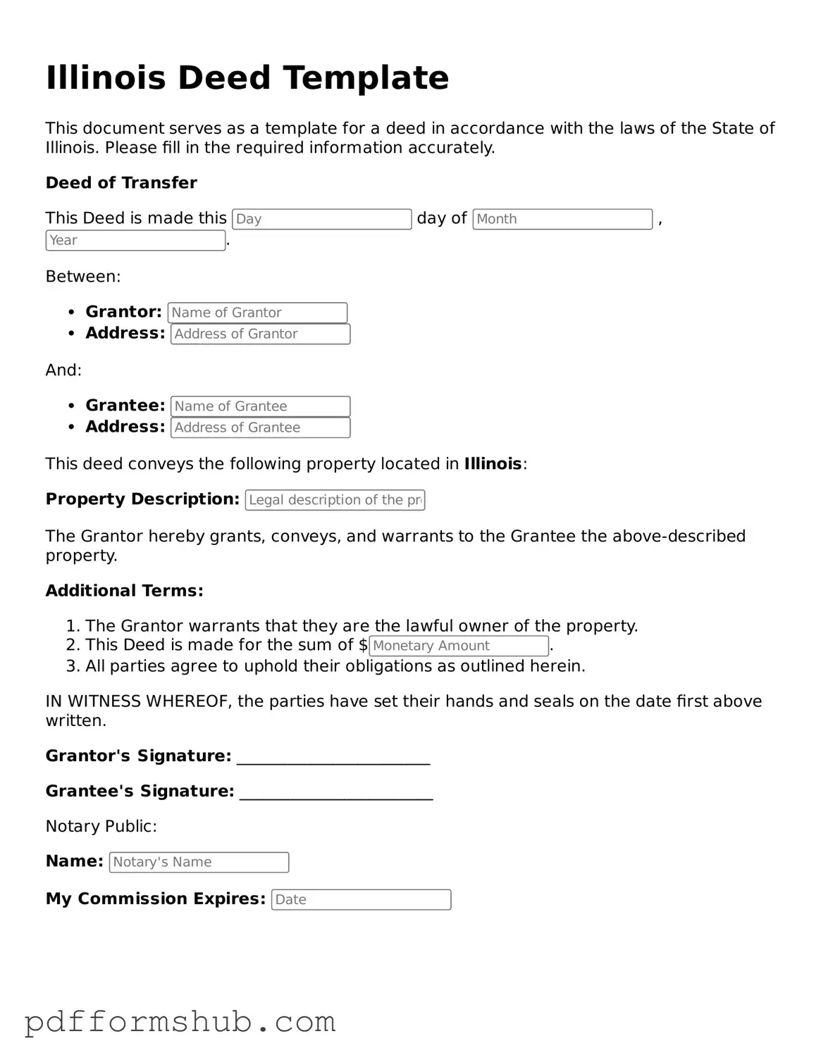 Attorney-Verified Deed Form for Illinois State