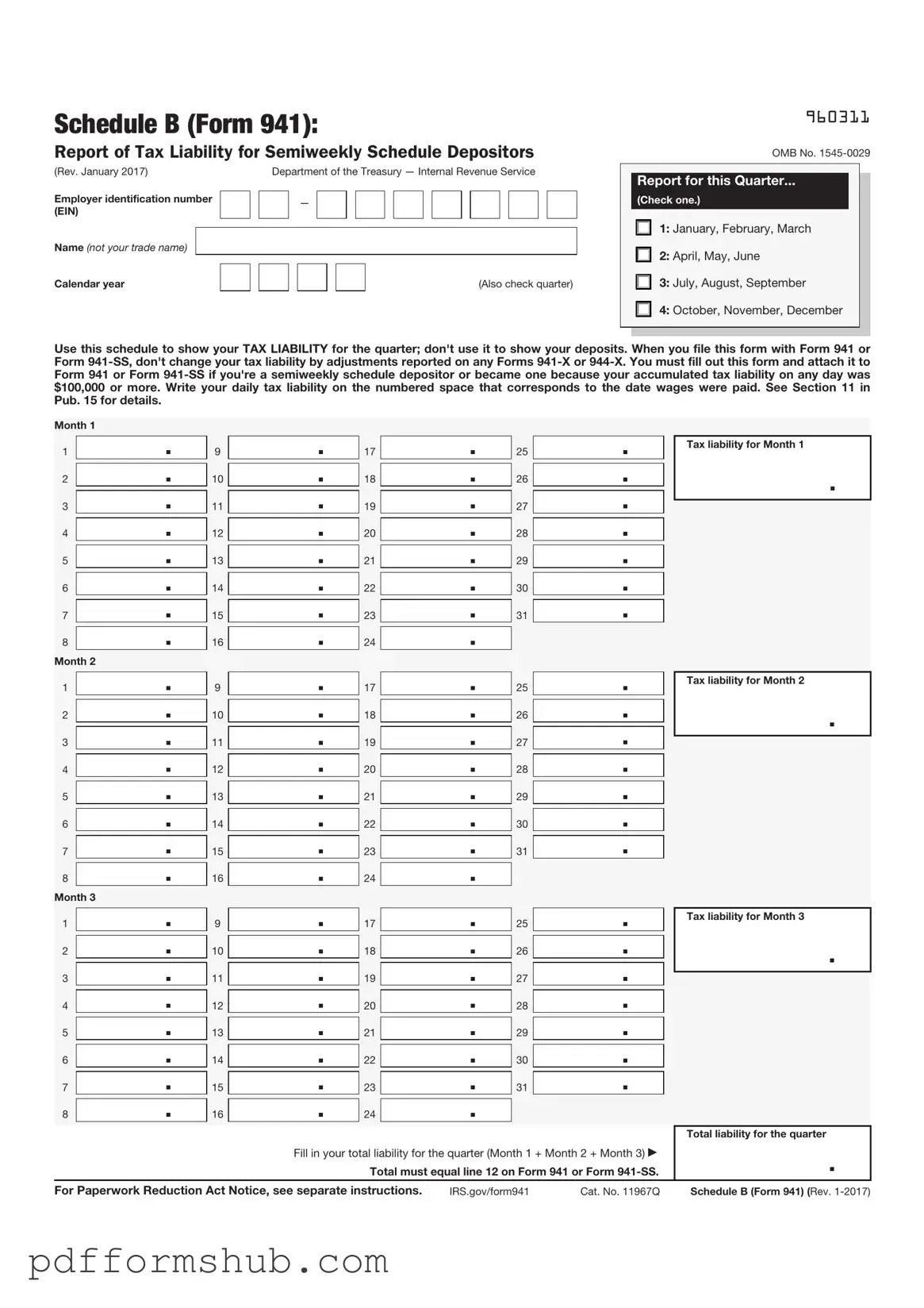 Fill in Your IRS Schedule B 941 Form