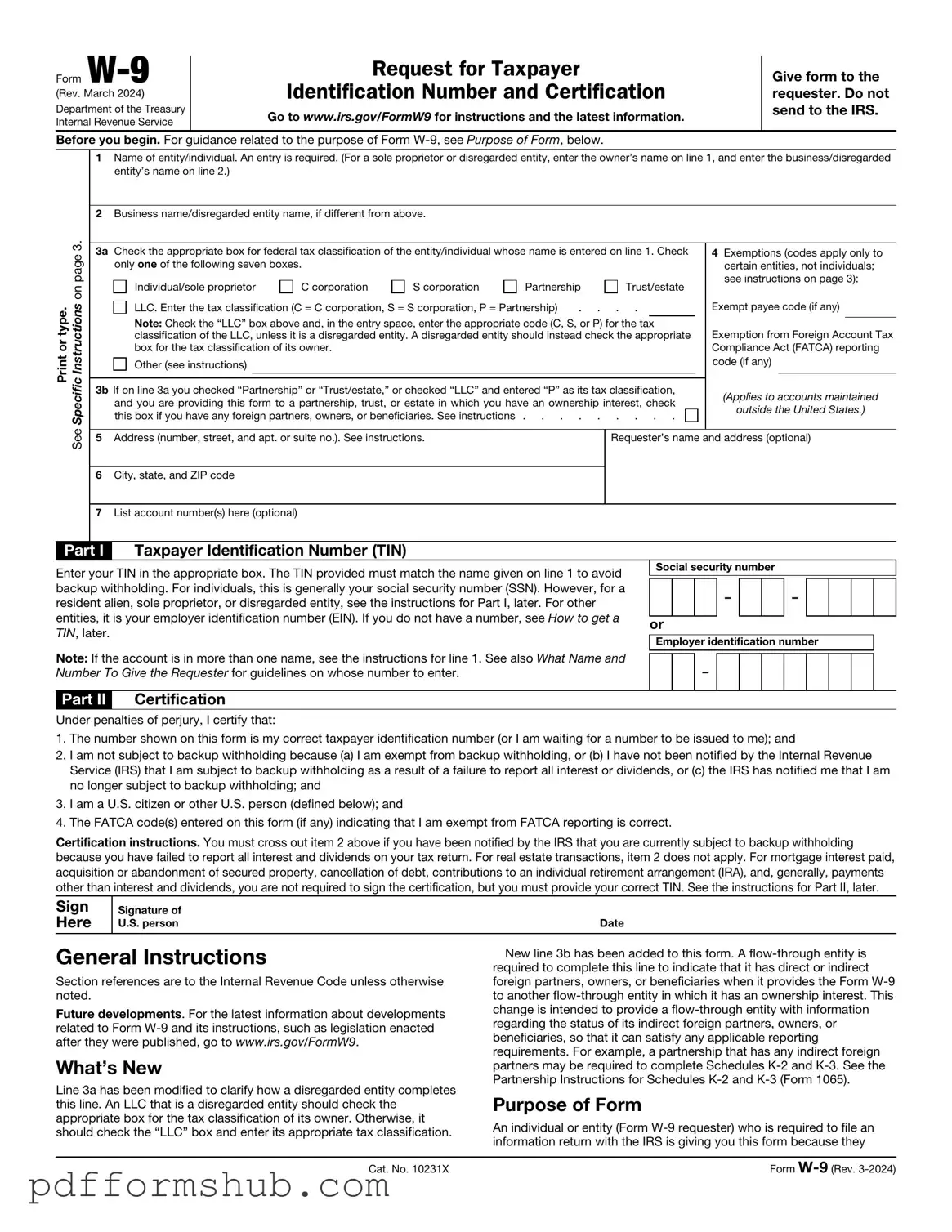 Fill in Your IRS W-9 Form