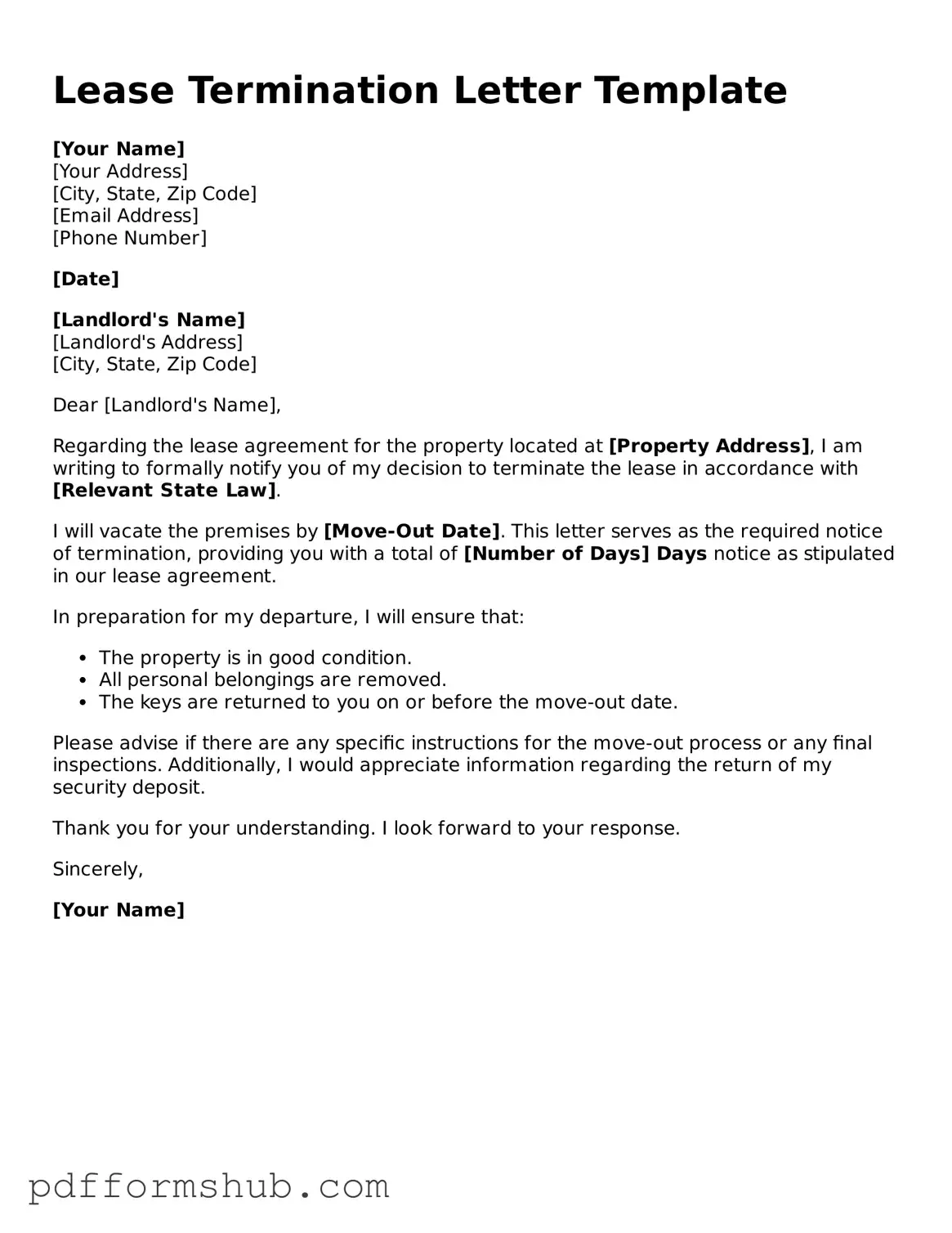 Valid Lease Termination Letter Form