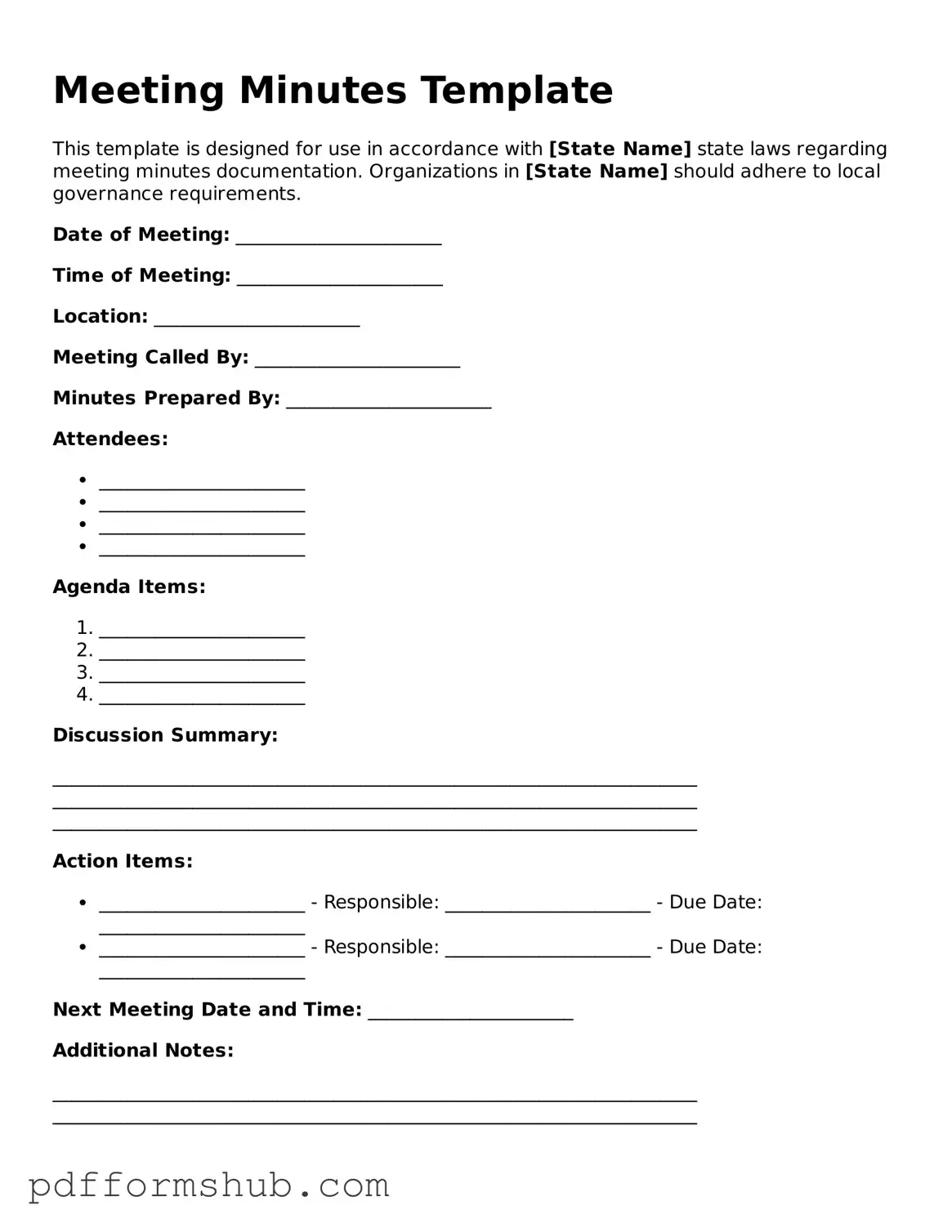 Valid Meeting Minutes Form