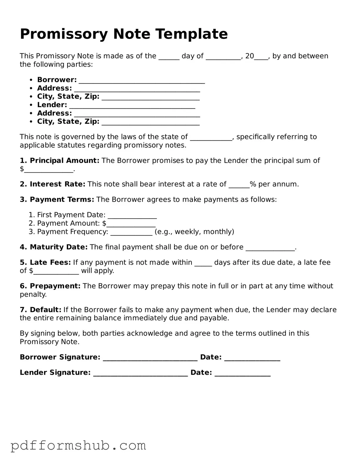 Valid Promissory Note Form