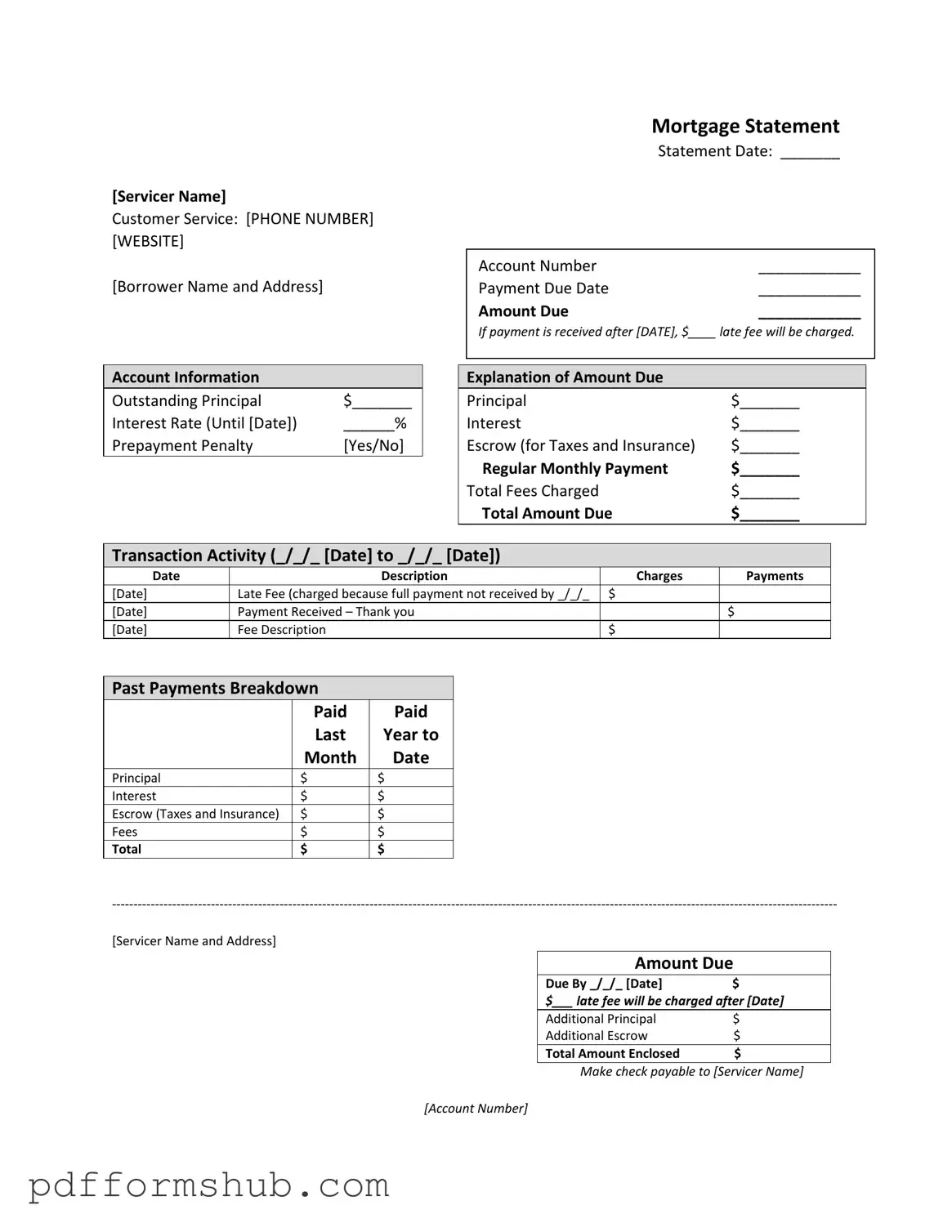Fill in Your Mortgage Statement Form