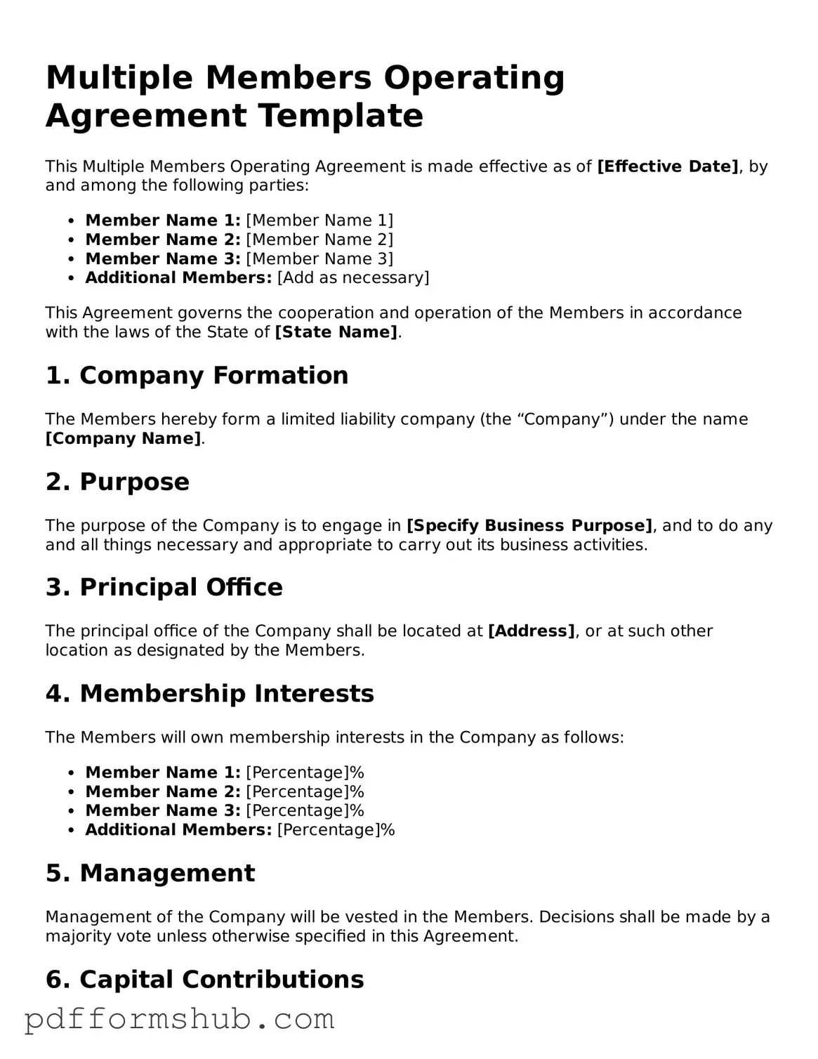 Valid Multiple Members Operating Agreement Form