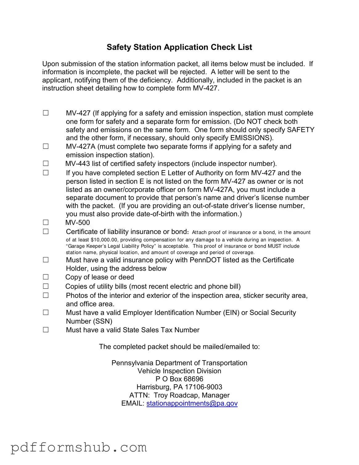Fill in Your Mv 427 Penndot Form