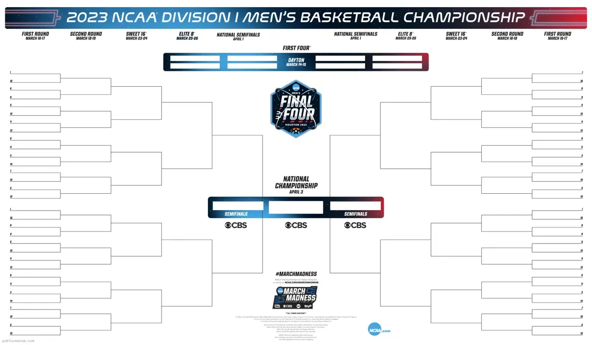 Fill in Your NCAA bracket Form