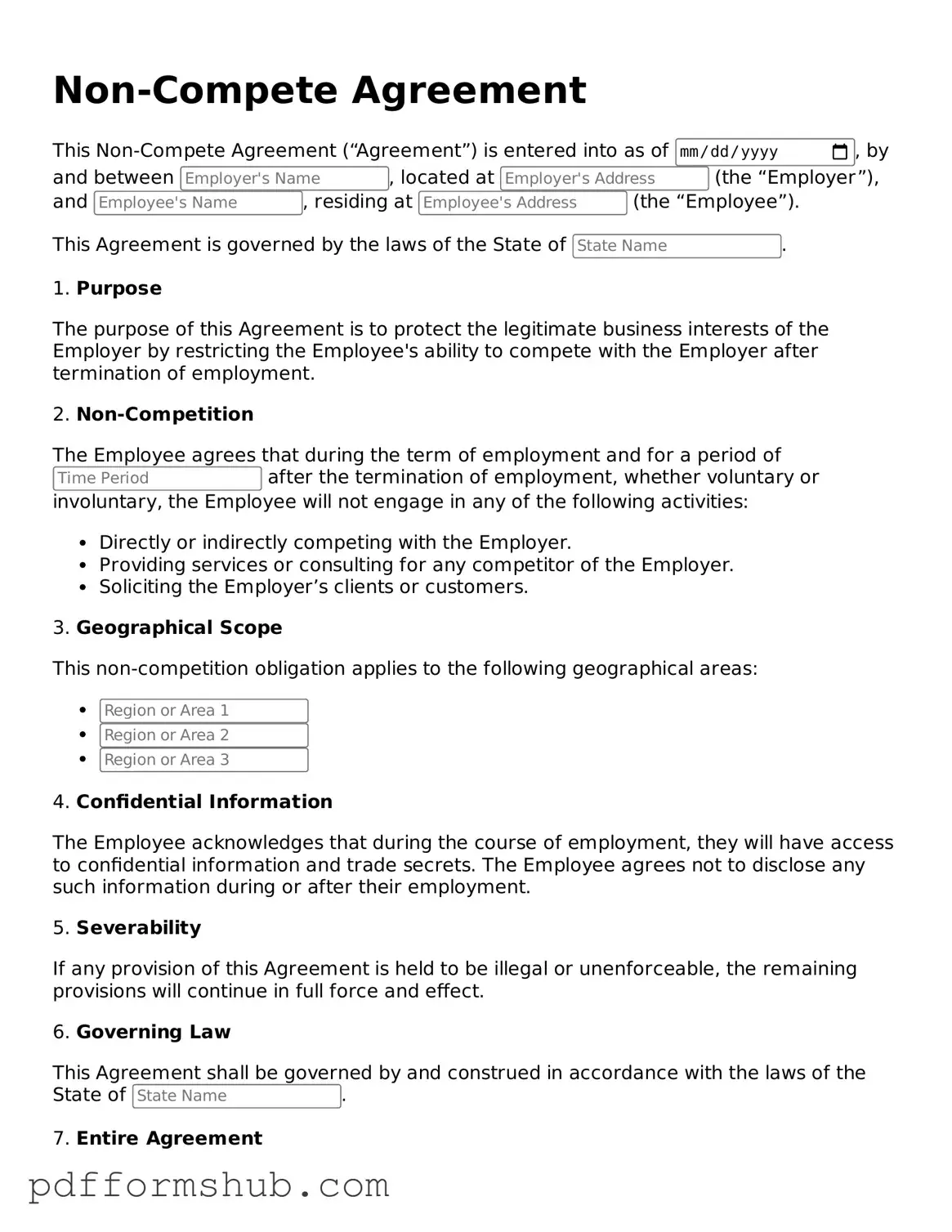 Valid Non-compete Agreement Form