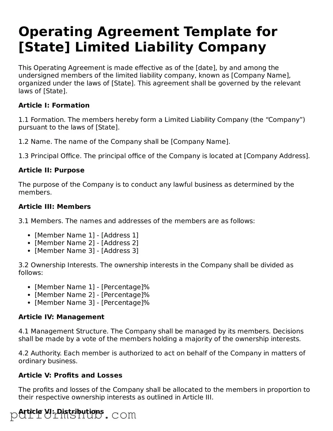Valid Operating Agreement Form