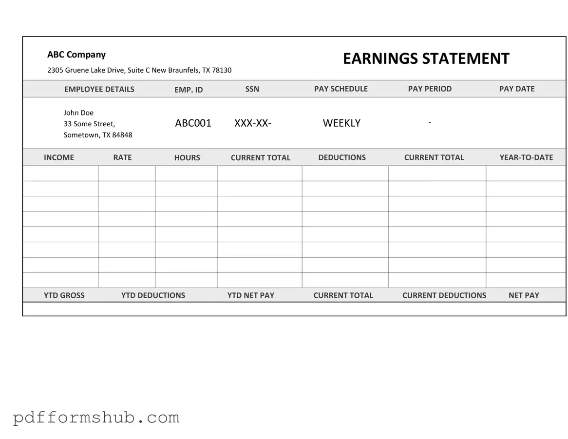Fill in Your Independent Contractor Pay Stub Form