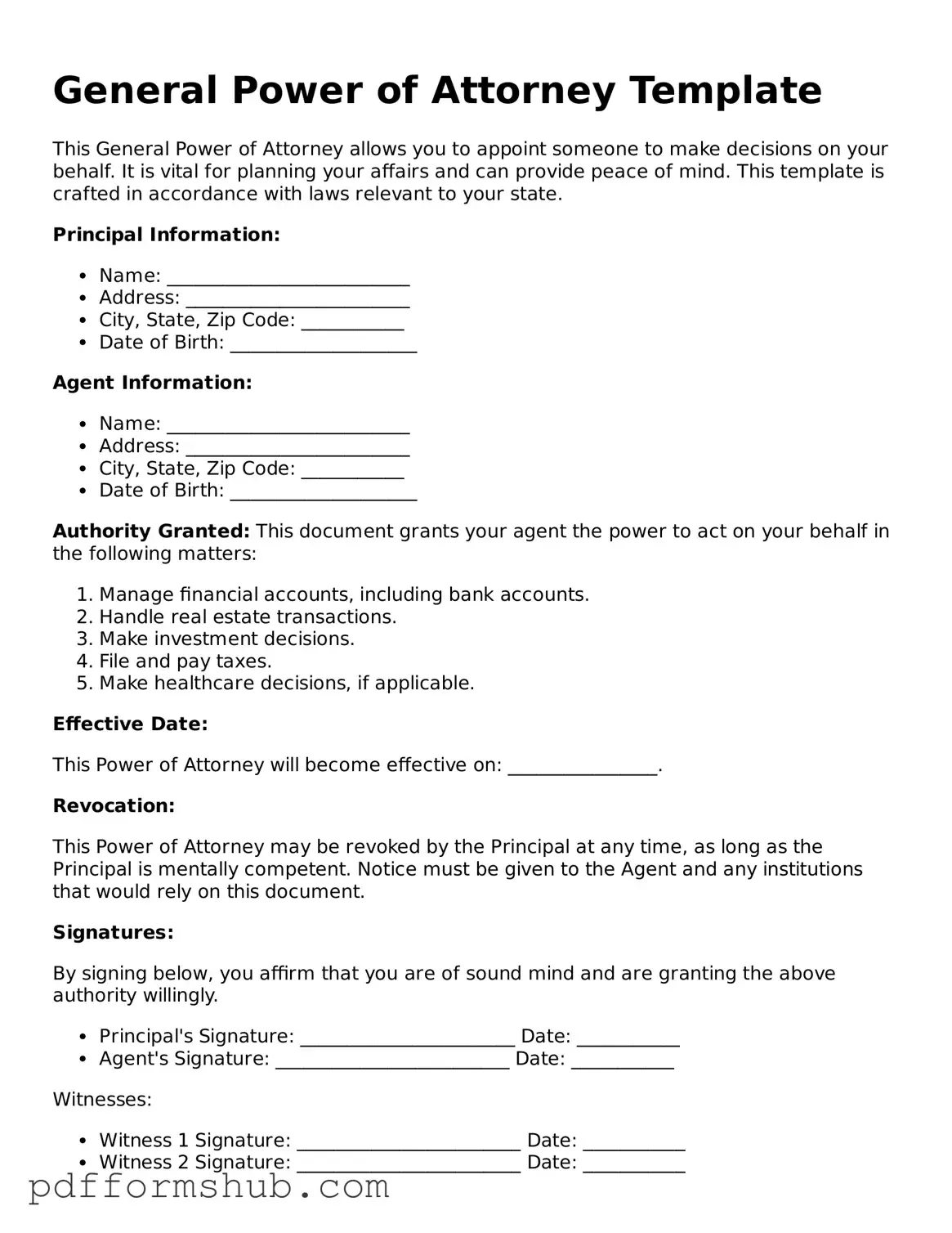 Valid Power of Attorney Form