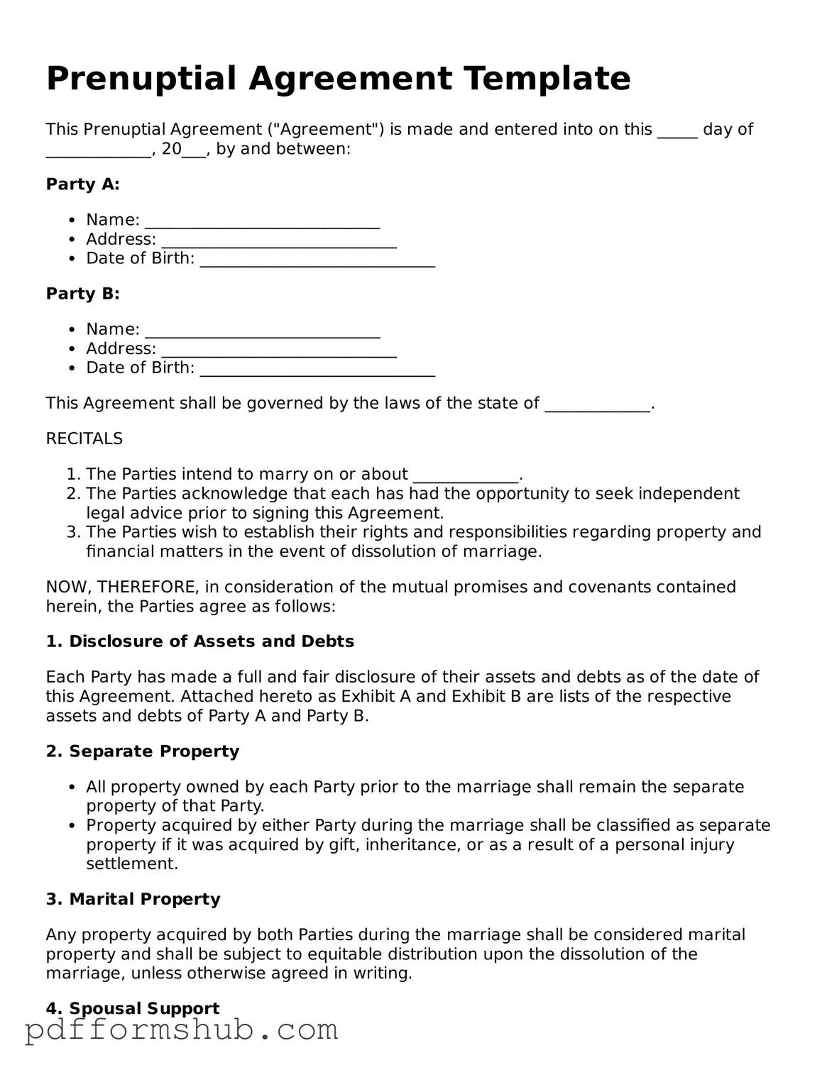 Valid Prenuptial Agreement Form