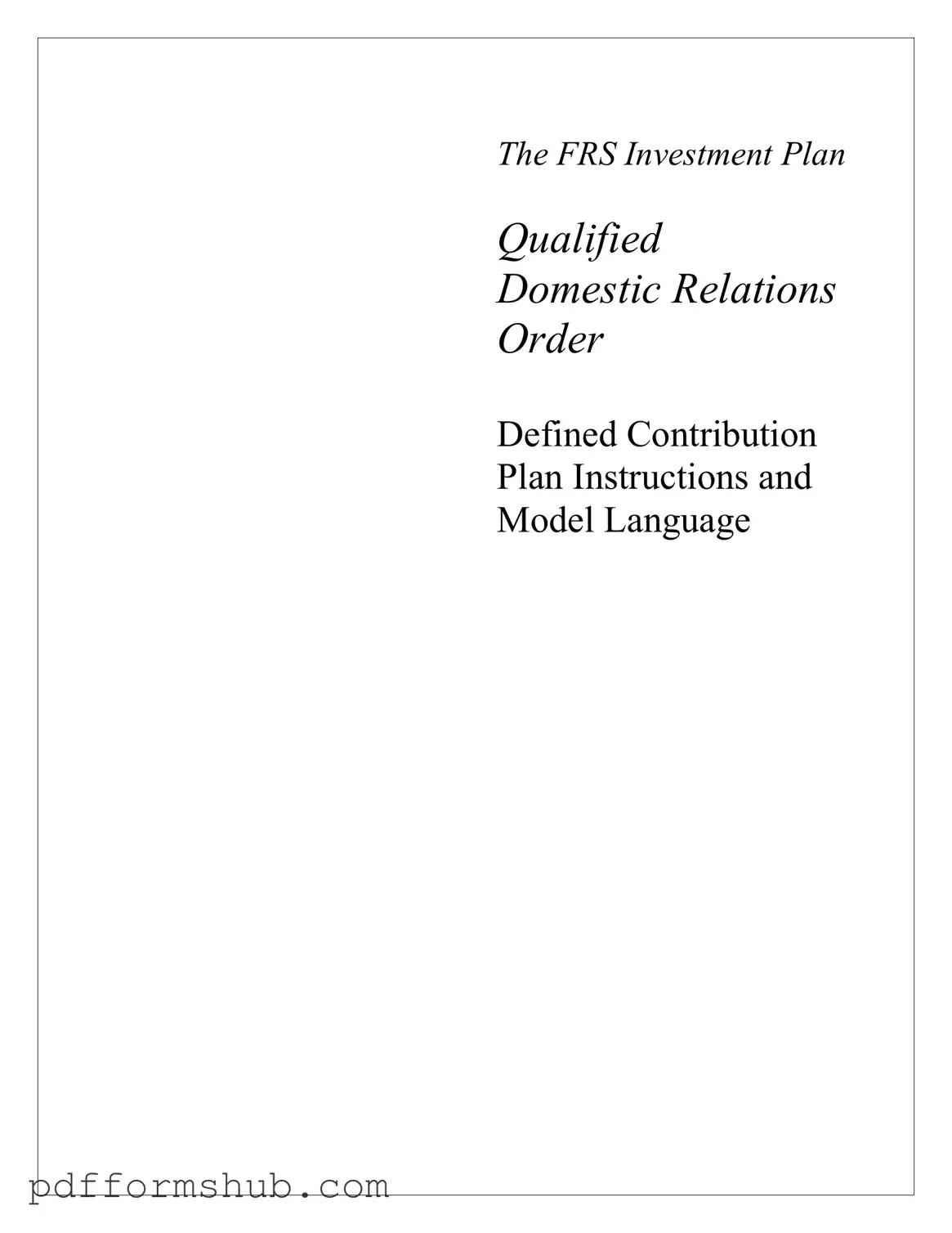 Fill in Your Qdro Form