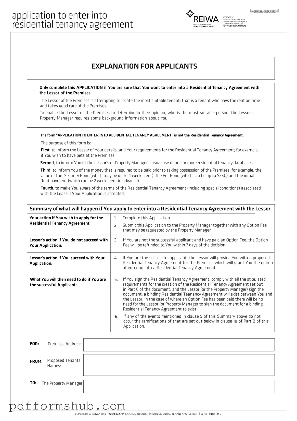 Fill in Your Reiwa Tenancy Application Form