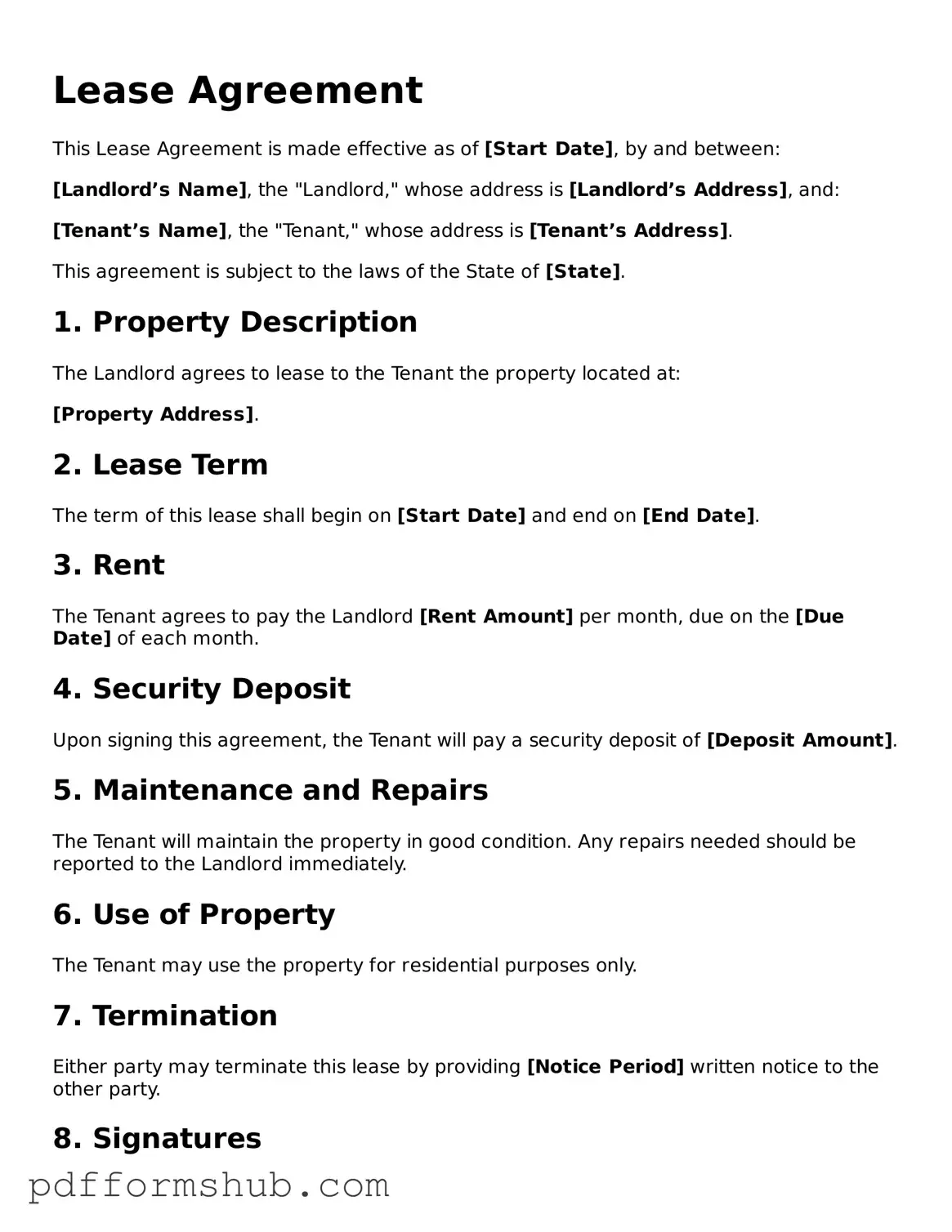 Valid Lease Agreement Form