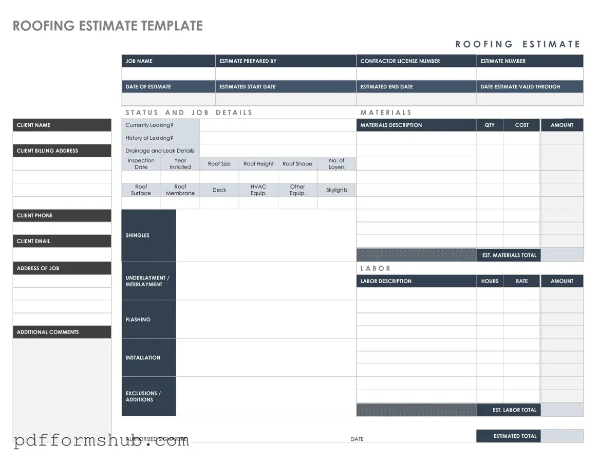 Fill in Your Roofing Estimate Form