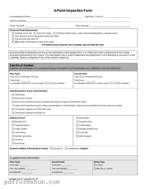 Fill in Your 4 Point Inspection Form