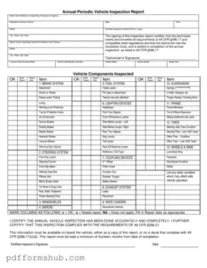 Fill in Your Dot Vehicle Inspection Form