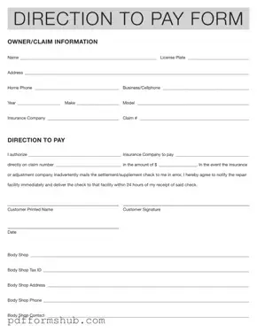 Fill in Your Authorization And Direction Pay Form