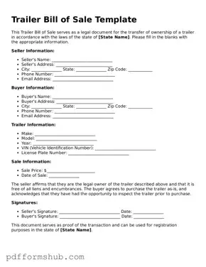Valid Trailer Bill of Sale Form