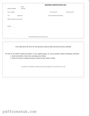 Fill in Your Auto Insurance Card Form