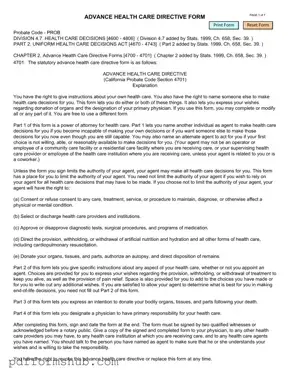 Fill in Your California Advanced Health Care Directive Form