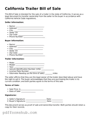 Attorney-Verified Trailer Bill of Sale Form for California State