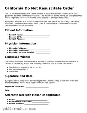 Attorney-Verified Do Not Resuscitate Order Form for California State