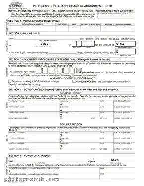 Fill in Your California Fotm Reg 262 Form