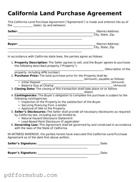 Attorney-Verified Land Purchase Agreement Form for California State