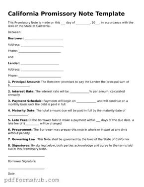 Attorney-Verified Promissory Note Form for California State