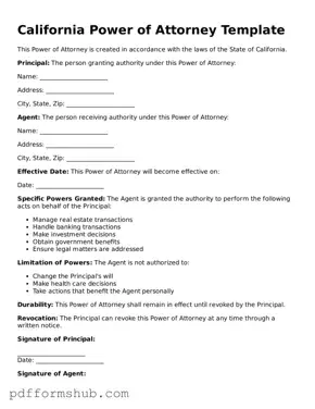 Attorney-Verified Power of Attorney Form for California State