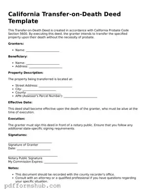 Attorney-Verified Transfer-on-Death Deed Form for California State
