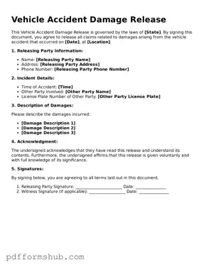 Valid Vehicle Accident Damage Release Form