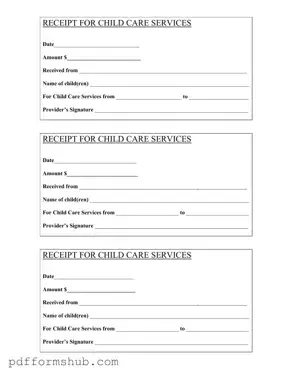 Fill in Your Childcare Receipt Form