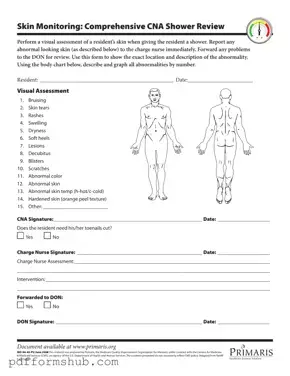 Fill in Your Cna Shower Sheets Form