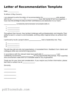 Valid Letter of Recommendation for Coworker Form